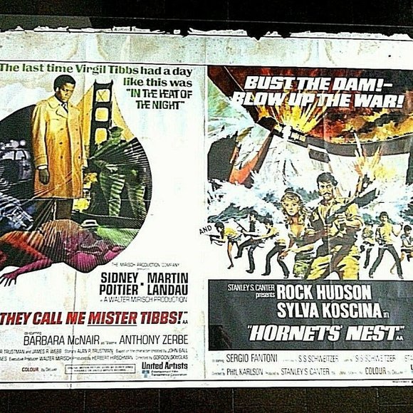 Original Movie Poster Double Feature They Call Me Mister Tibbs & Hornets' Nest - Picture 1 of 16